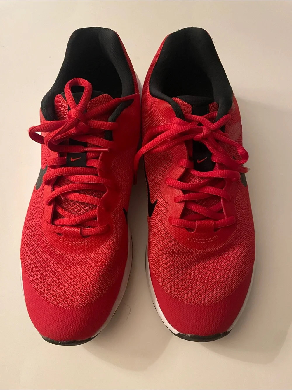 Nike Red and Black Kids Sneakers with White Sole NWT